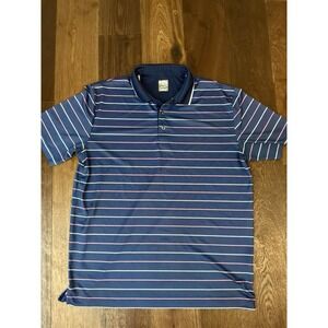 Callaway Opti Dri Golf Polo Men's LARGE Blue Stripe Short Sleeve Performance